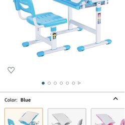 Brand New VIVO Blue Adjustable Desk And Chair 