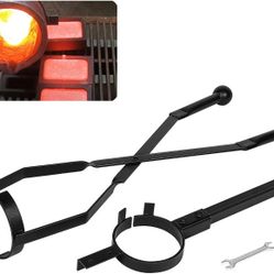 Crucible Tongs for Metal Melting & Pouring, Graphite Crucible Lifting Tong, Casting Refining Tools for Jewelers Blacksmith Metalsmith Refiners Smelter