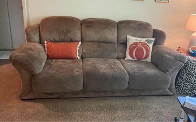 Brown Microfiber 3-Seat Sofa