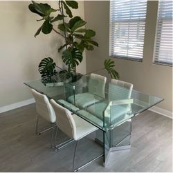 Vintage Glass Dining Table