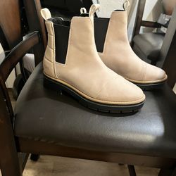 Pink/tan And Black Boots 