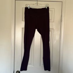 Gaiam Dark Purple High Waisted Leggings Yoga Pants Workout