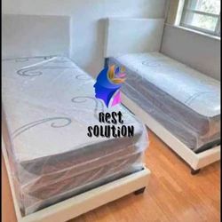 BEDFRAME 2 ON OFFER TWIN SIZE WITH 🆕HOT MATTRESS, 🔥 SALE