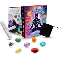 High-Grade Chakra Stone Healing Crystal Set for Healing and Recharging – Tumbled Meditation and Worry Stone Kit – Chakra Balance Kit with 7 Reiki Ston