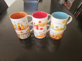 Starbucks You Are Here City Mugs Set of 6