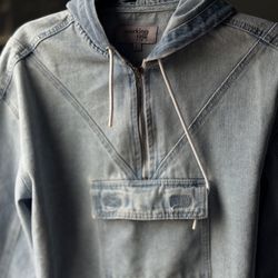 Working Title Denim Light Wash Pullover Hoodie - Size L