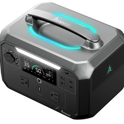 AMPACE Andes 600 Pro Portable Power Station, 584 Wh LiFePO4 Hybrid Battery, [1 hour 80%] Fast Charge, 600 W SiCPrime Solar Generator (Andes 600 Pro)