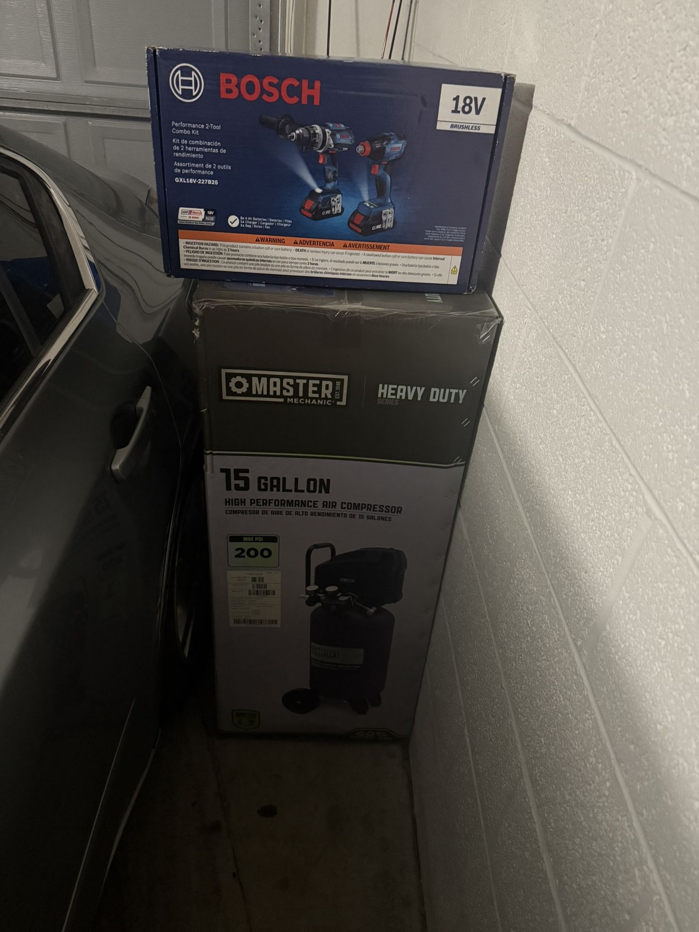 Air compressor and drill set