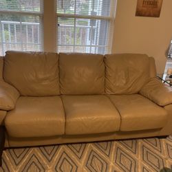 Tan Leather Sofa 