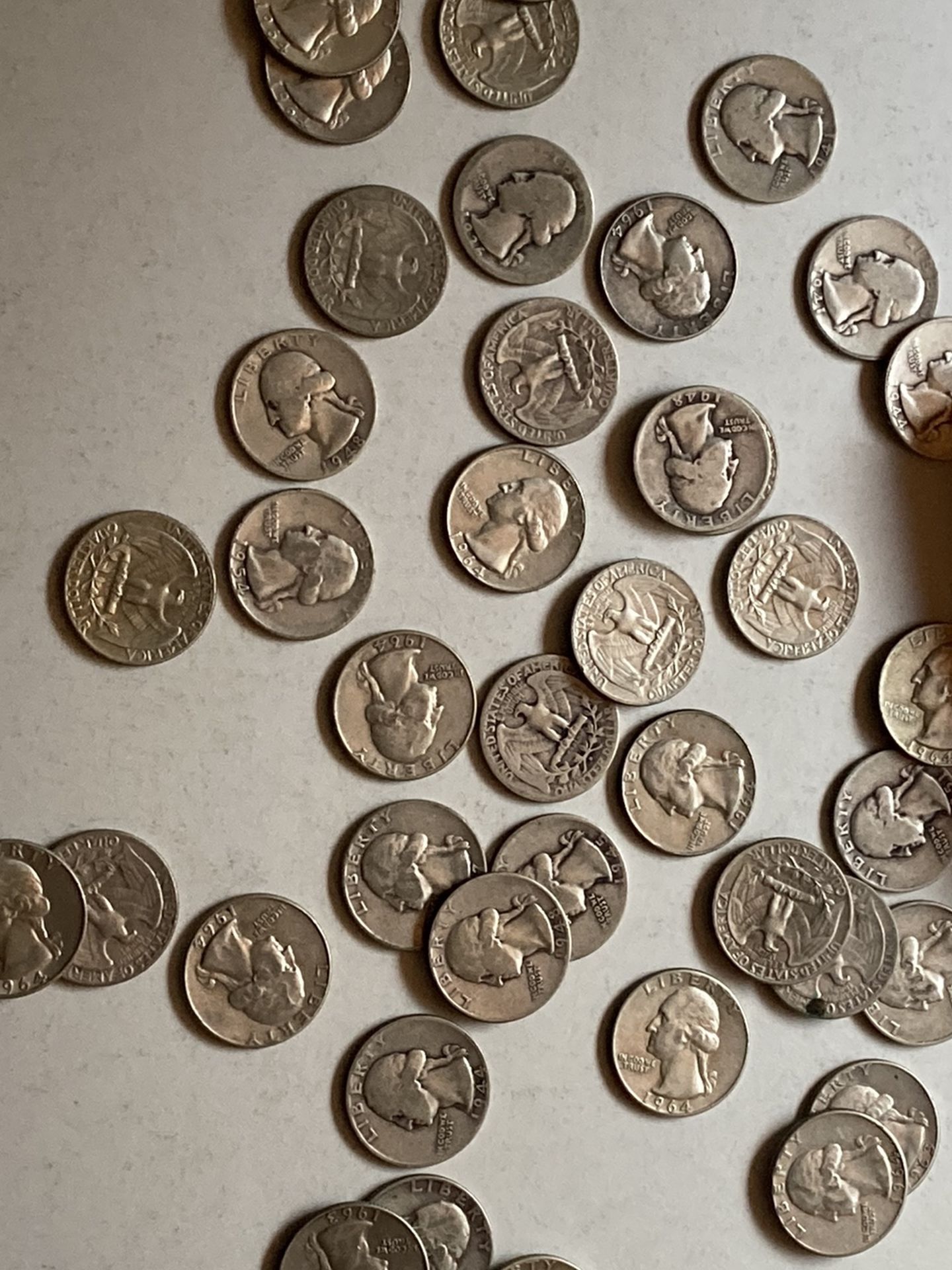 Roll of 40 silver Washington quarters 1964 and older coins coin bullion stacker 