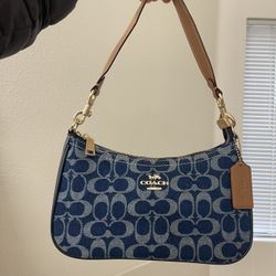 Blue Denim Coach Bag