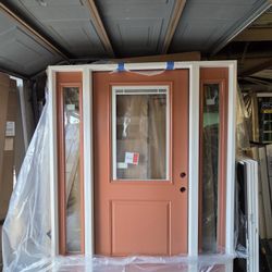 Brand New 64.5W x 82H Impact Front Door with 2 Sidelites.