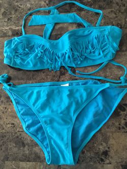Blue Fringed Bikini