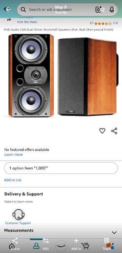 Polk LSi9 Stereo front Speaker Pair 