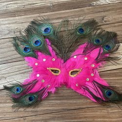Vibrant Peacock Feathered Costume Masquerade Mask Cosplay