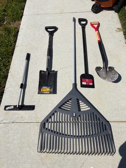 Lawn tools, shovels, rake