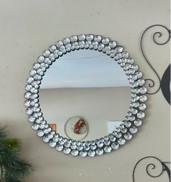 Crystal Stones Trimmed Bling Mirror 24” *like new!