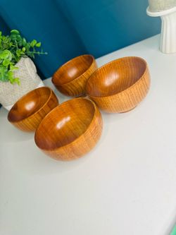 Solid acacia wood bowls! Brand new in box!