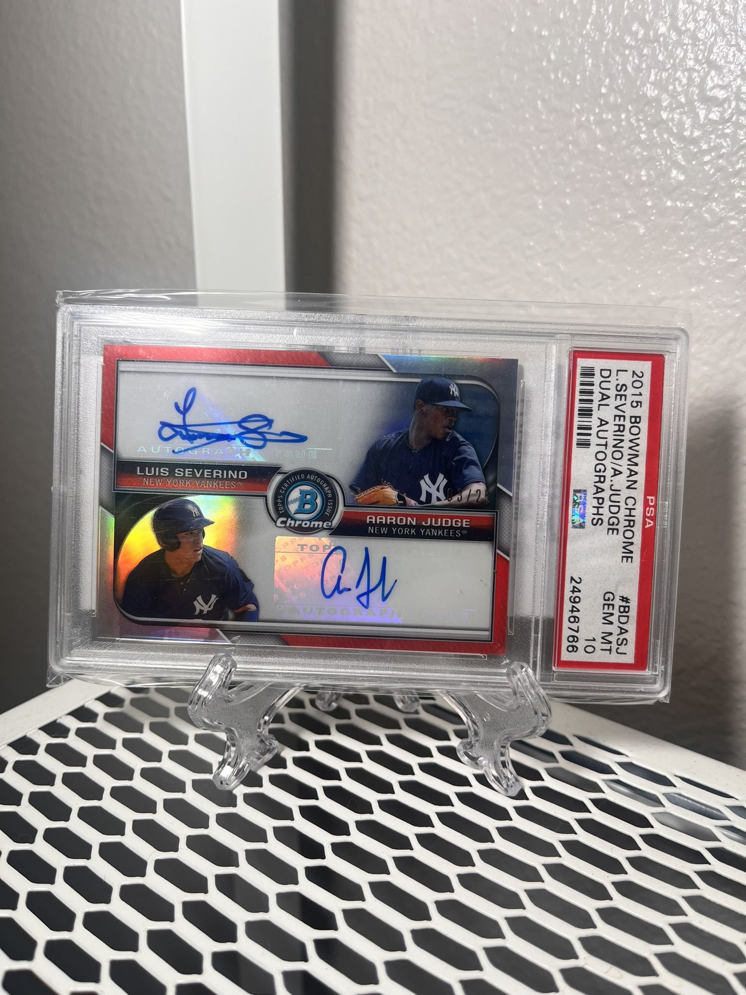2015 Aaron Judge /25 Dual Auto PSA 10