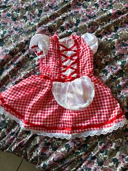 Girls Red Gingham Costume Dress