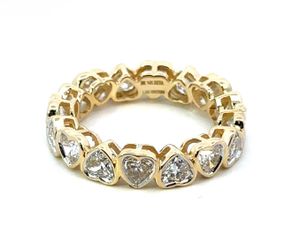 Woman’s Ladies 14k Yellow Gold Heart Shaped Lab Created Diamond 3 CTW Eternity Band Ring Size 8 GP3122956