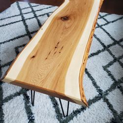 Hickory Wood Slab Coffee Table