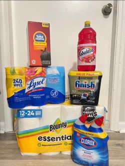 NEW Household Cleaning Bundle - Lysol, Bounty, Clorox, Fabuloso, Finish, Trash Bags |