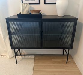 Black metal accent chest/cabinet