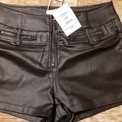 RAMISU Women's Faux Leather Shorts