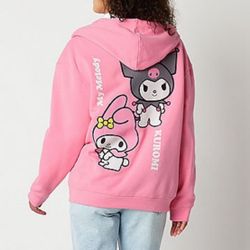 Hello Kitty Sanrio Kuromi & My Melody Pink Zip Up Jacket NEW