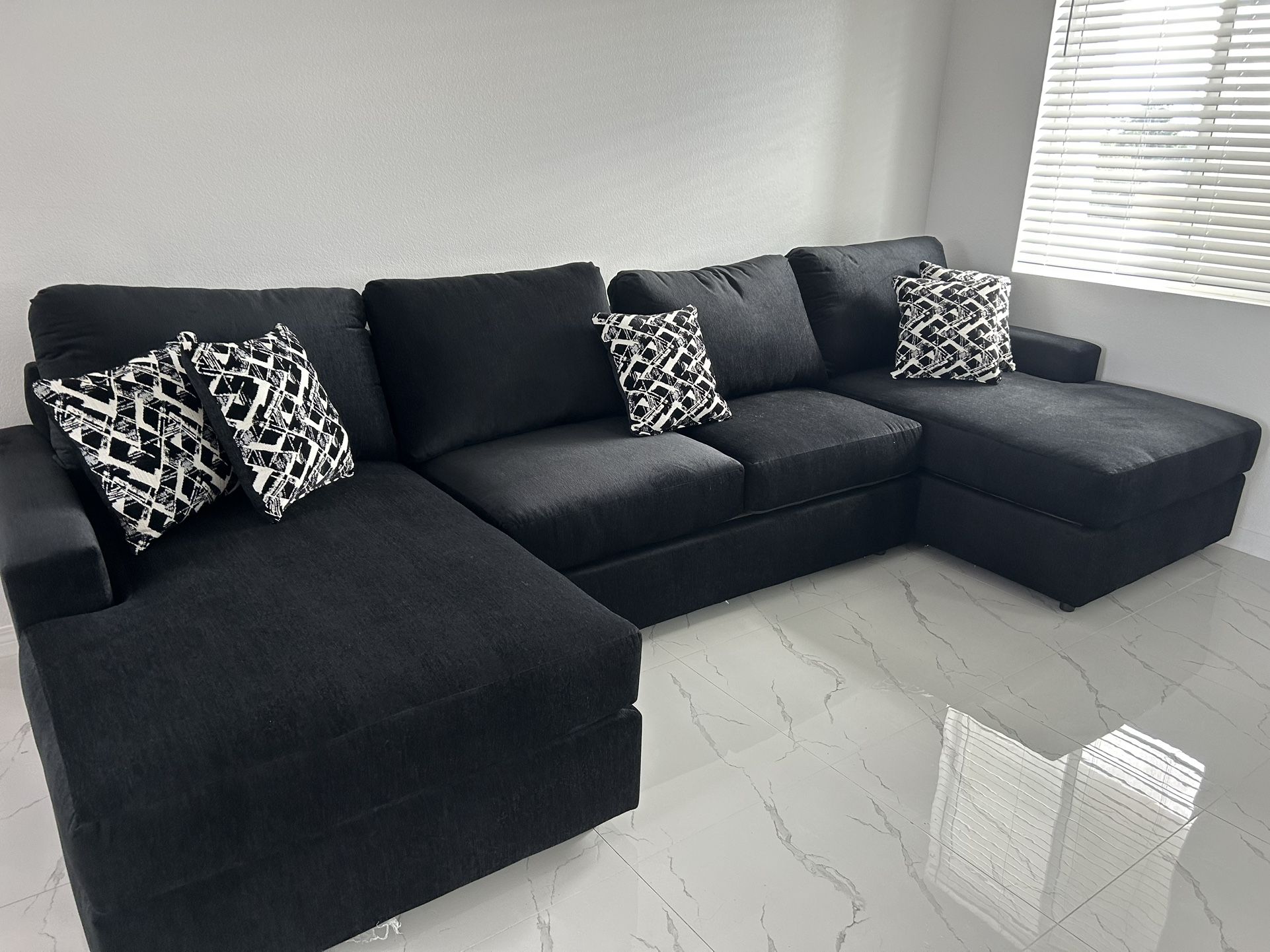 Brand New Super Plush Double Chaise Sectional