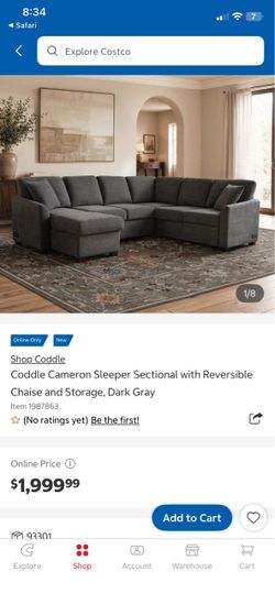 Coddle Cameron Sleeper Sectional with Reversible Chaise