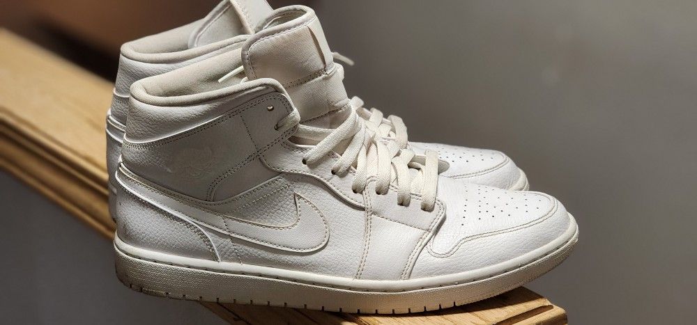 Nike Air Jordan 1 One Mid White Size 12