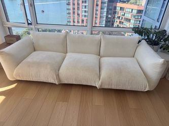 Cream Fabric 3-Seater Sofa