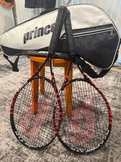 Prince Thunder 110 Tennis Rackets (2) + Prince Tennis Bag – Excellent Condition