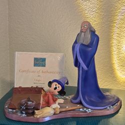 "Oops" Mickey and Yen Sid from Disney's Fantasia 2000. Box and COA 
