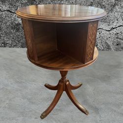 1940’s Mahogany Round Rotating Drum Table