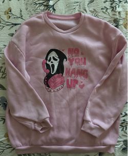 Pink Ghostface 'No You Hang Up' Crewneck Sweatshirt