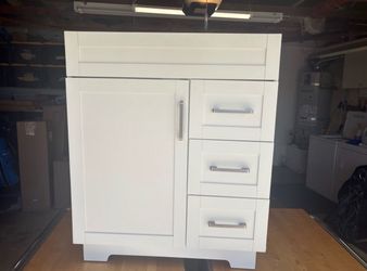 NEW White Bathroom Vanity Cabinet  – 3 Drawers + Cabinet