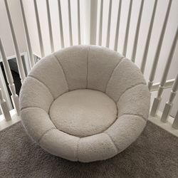 Modern Bouclé Barrel Accent Chair - Used 