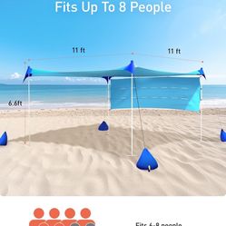 11’ x 11’ TOURIT Beach Sun Shade Canopy – UPF 50+ – $20  📍 Pickup: S. Durango & 215 near IKEA  💵 Only $20 — firm  Large 11 ft x 11 ft outdoor sun sh