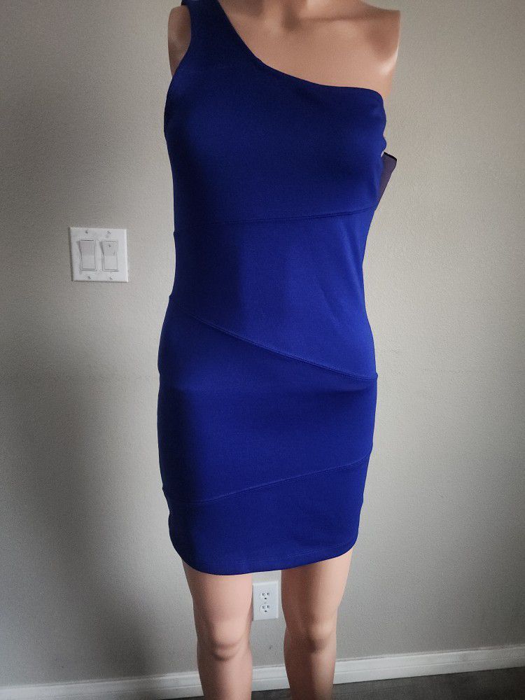 Forever 21 Tube Dress One Shoulder Blue Size Small Location In Description 