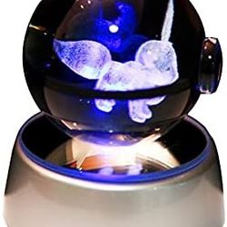 3D Crystal Ball Night Light, Table Lamp 7 Colors Change for Room Decor Lamp