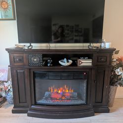 Wood electric fireplace
