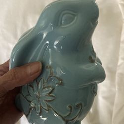 Ceramic Blue Easter Bunny