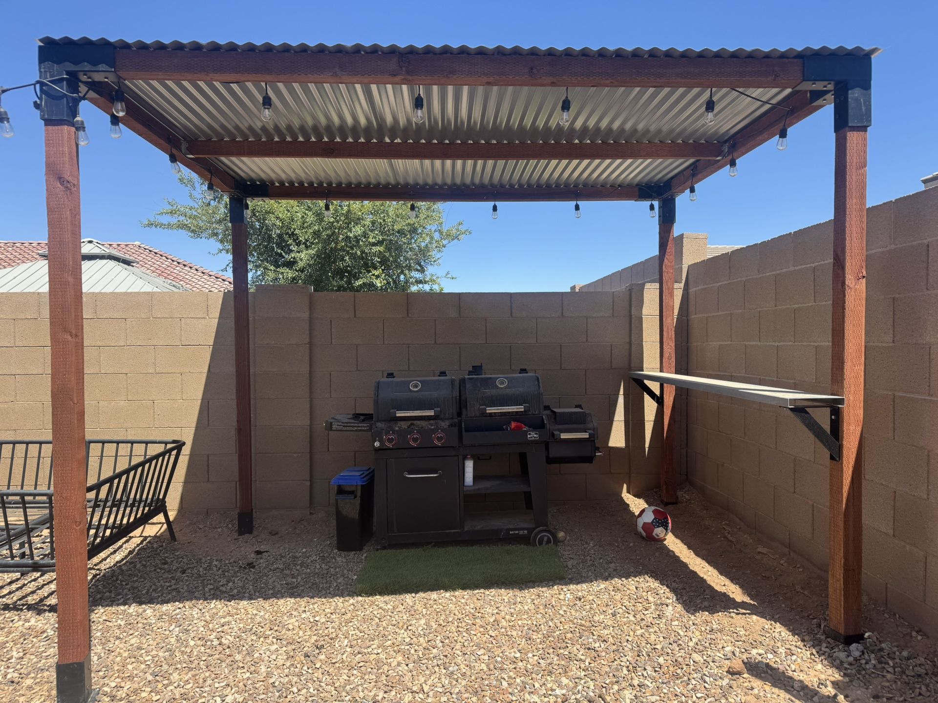 Wood Pergola With Metal Roof