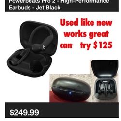 Like new  Powerbeats Pro True Wireless Bluetooth Earphones beats case extra long wire only $125 cash only East Palmdale can test 