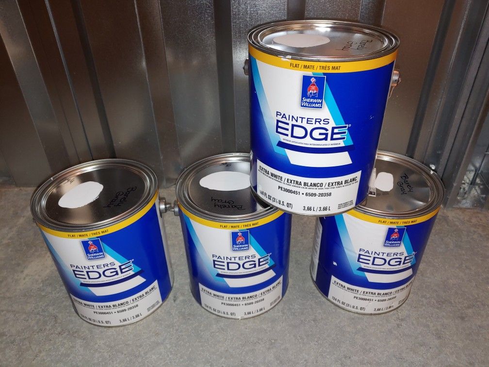 NEW 4 Gallons Sherwin Williams Painters Edge Flat Interior Latex Paint