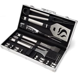 BBQ Tool Aluminum Carrying Case, Deluxe Grill Set