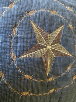 Lone star embroidered pillows